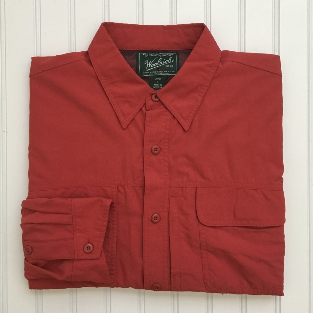 Woolrich Mens Long Sleeve Btn Down Nylon Shirt (L)